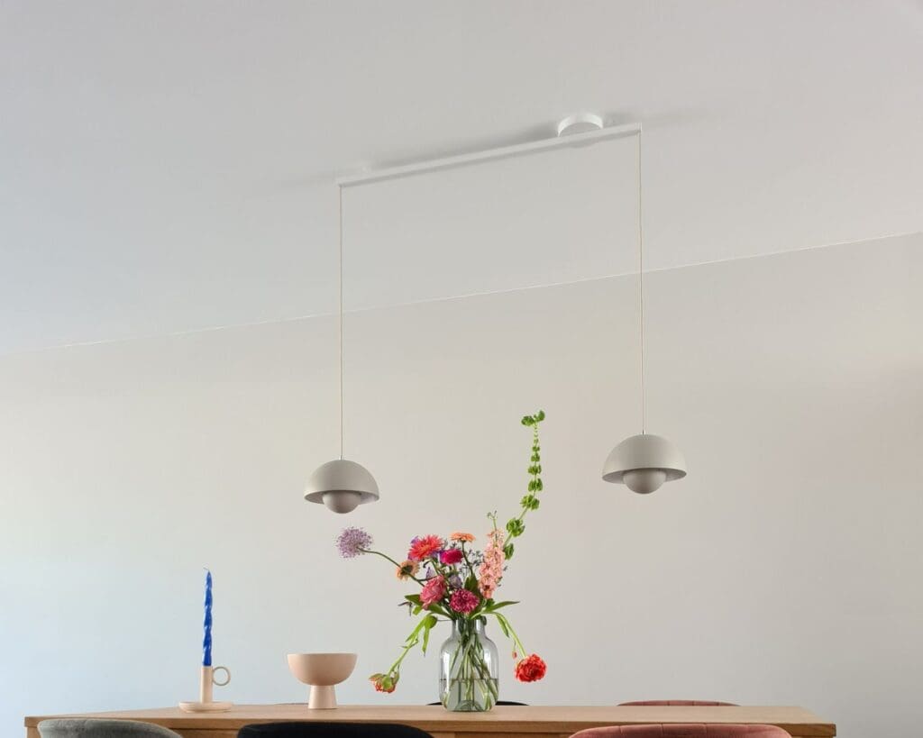 Mounting ring on Lightswing Twin white in dining room