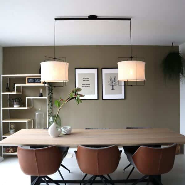 Lightswing twin matt black above dining table in modern living room