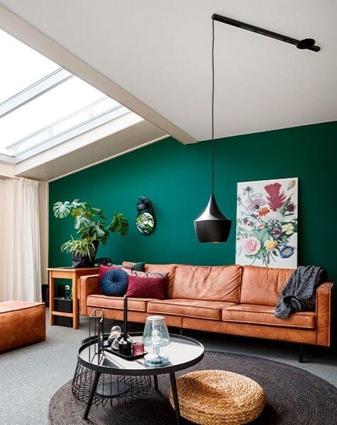 Colourful living room with Lightswing single matt black