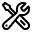 Black icon with tools symbol